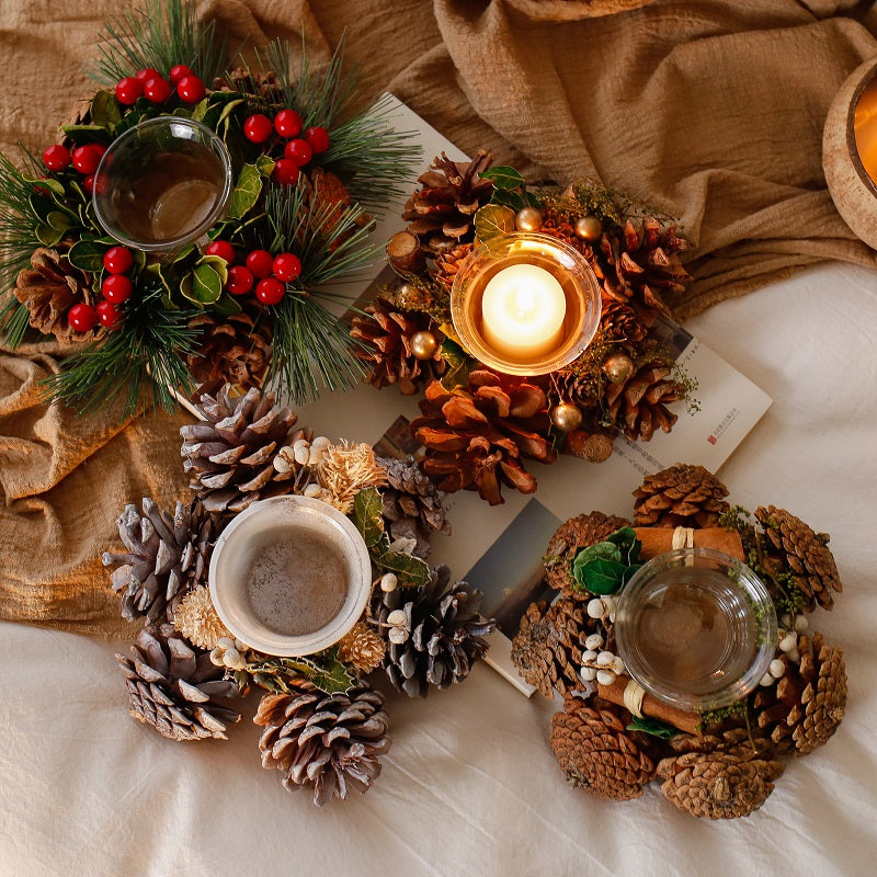 Pine cone candle holder