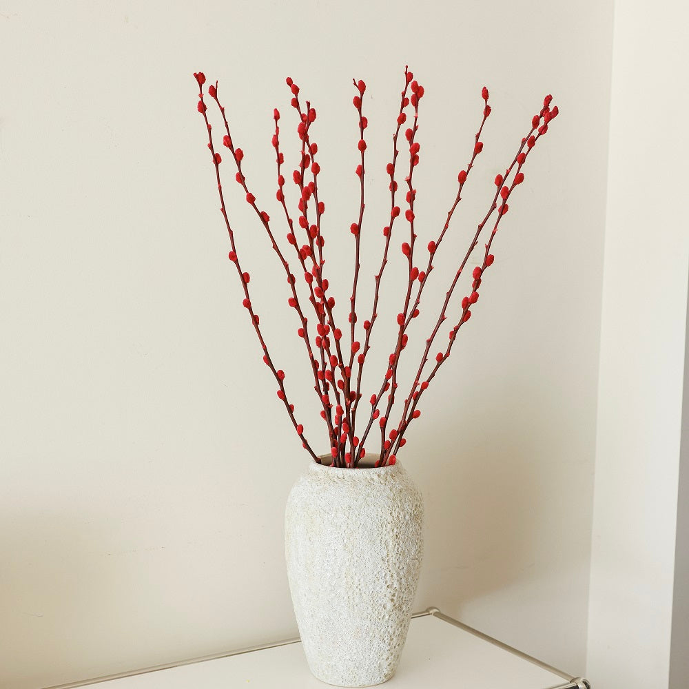 Red dried pussy willow