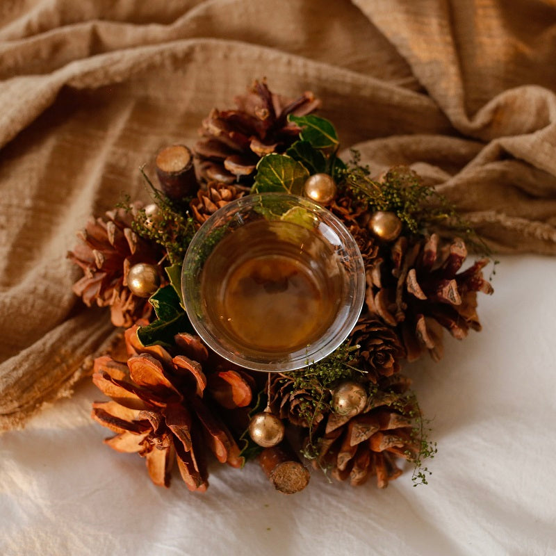Pine cone candle holder