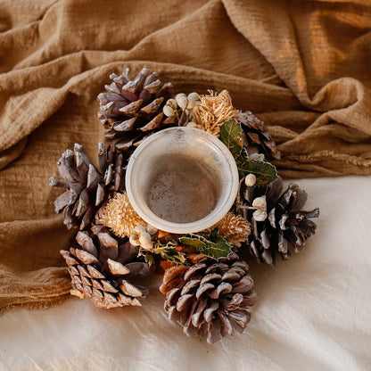 Pine cone candle holder