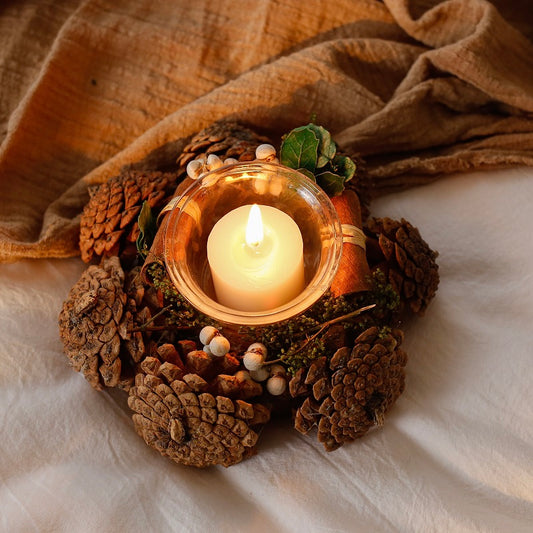 Pine cone candle holder