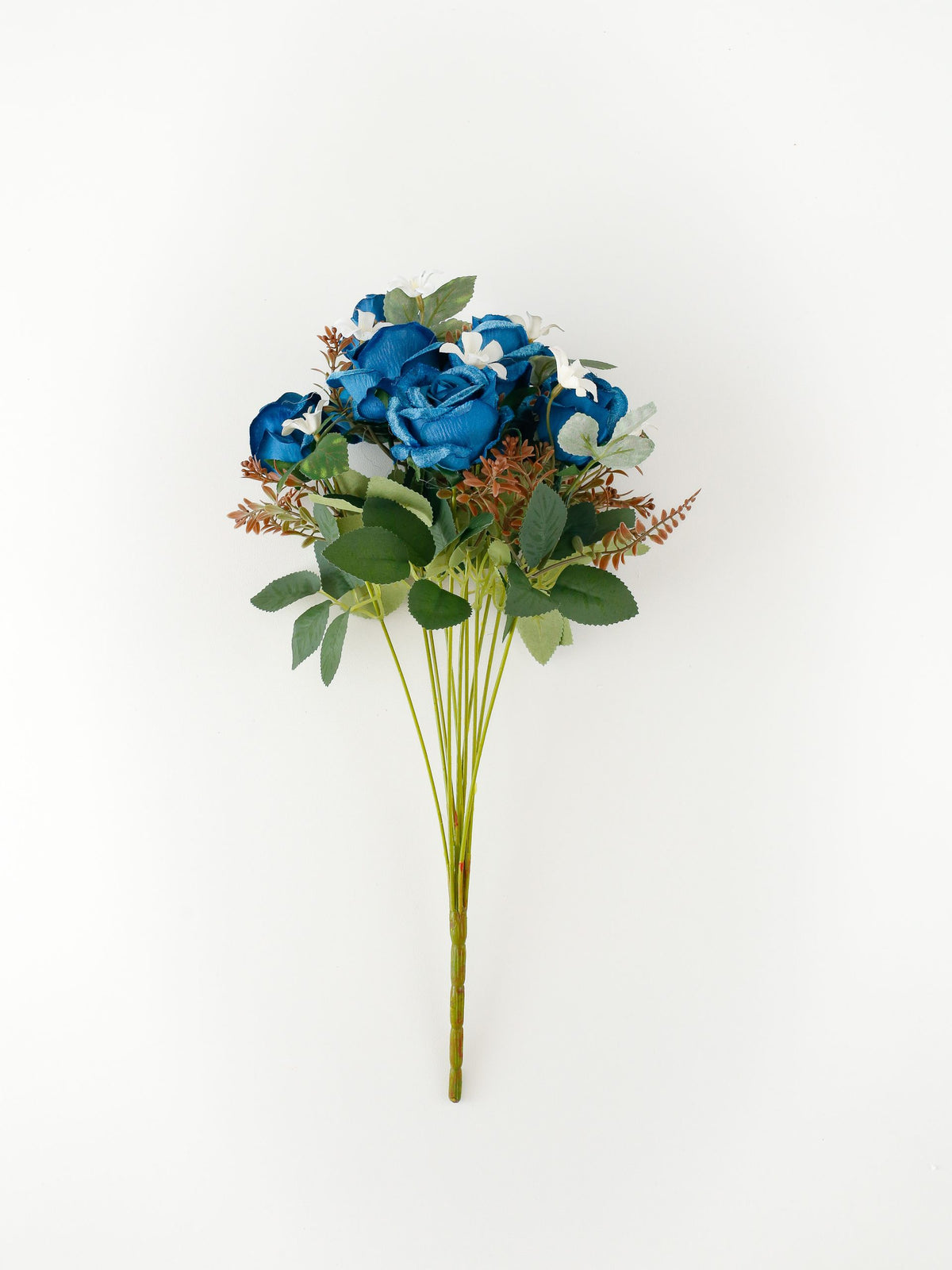 A stem of artificial blue roses made from high-quality silk