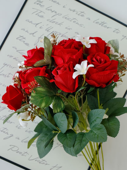 Artificial Rose Red, 1 PC 11 heads 2