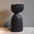 Black ceramic vase