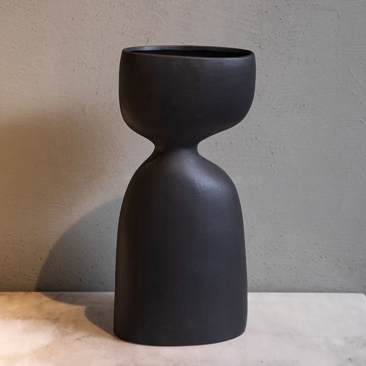 Black ceramic vase