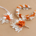 Dried Flower Crown Wedding Headband,Bridal bracelet boho corsage