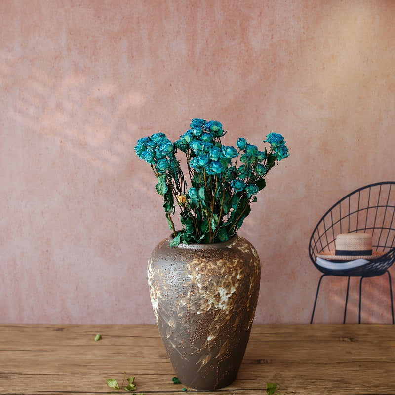 blue dried roses
