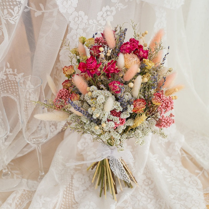 dried flower bridal bouquet