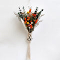 Weave mesh bag with dried flower bouquet