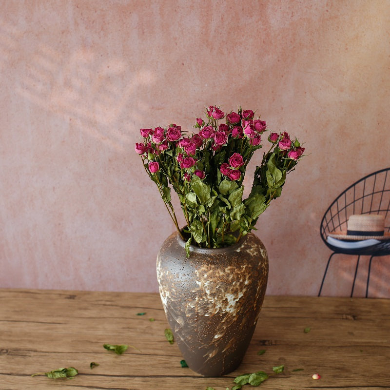 magenta dried roses