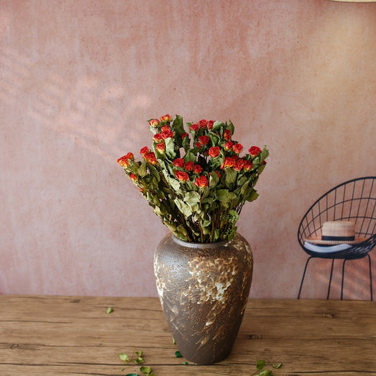 orange dried roses