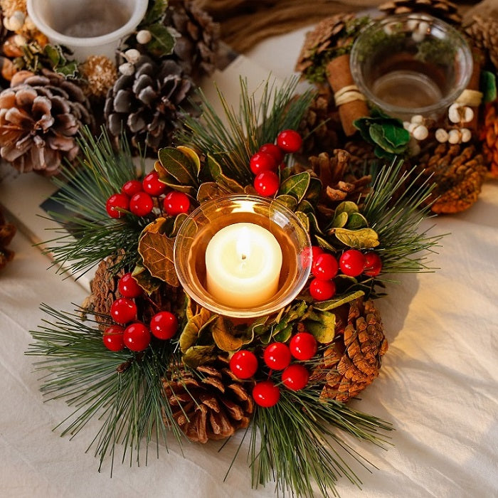 Pine cone candle holder