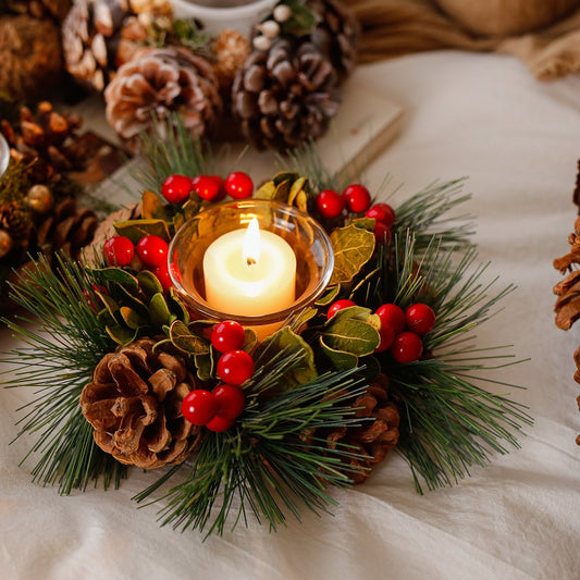 Pine cone candle holder