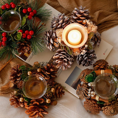 Pine cone candle holder