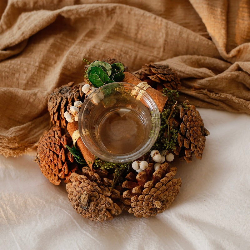 Pine cone candle holder
