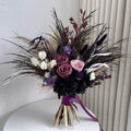 Purple dried roses bridal bouquet