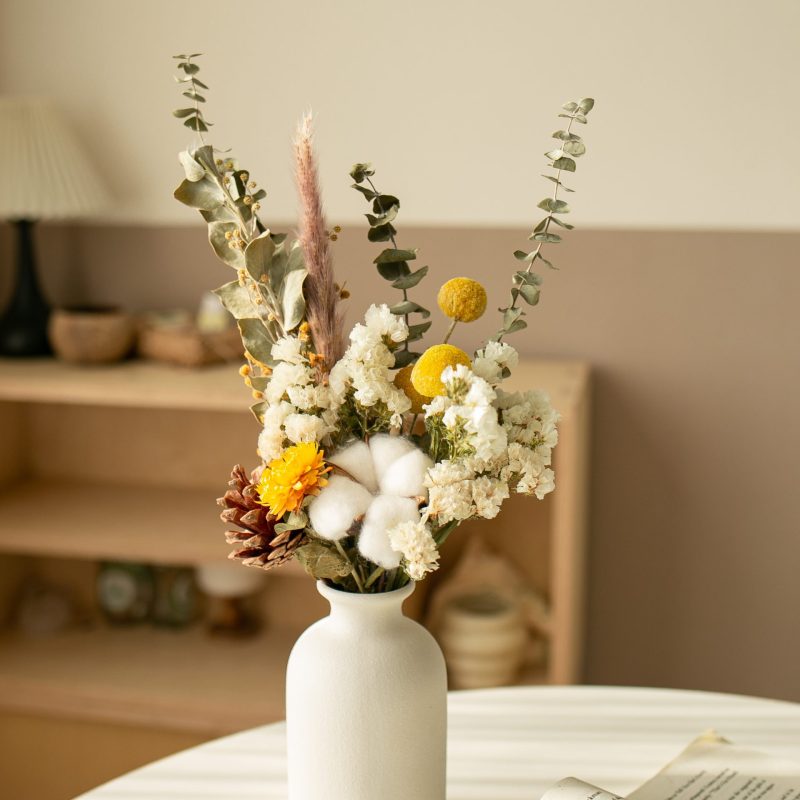 Ready to retail bouquet, Dried Cotton Flower, mixed bouquet, Finished Product