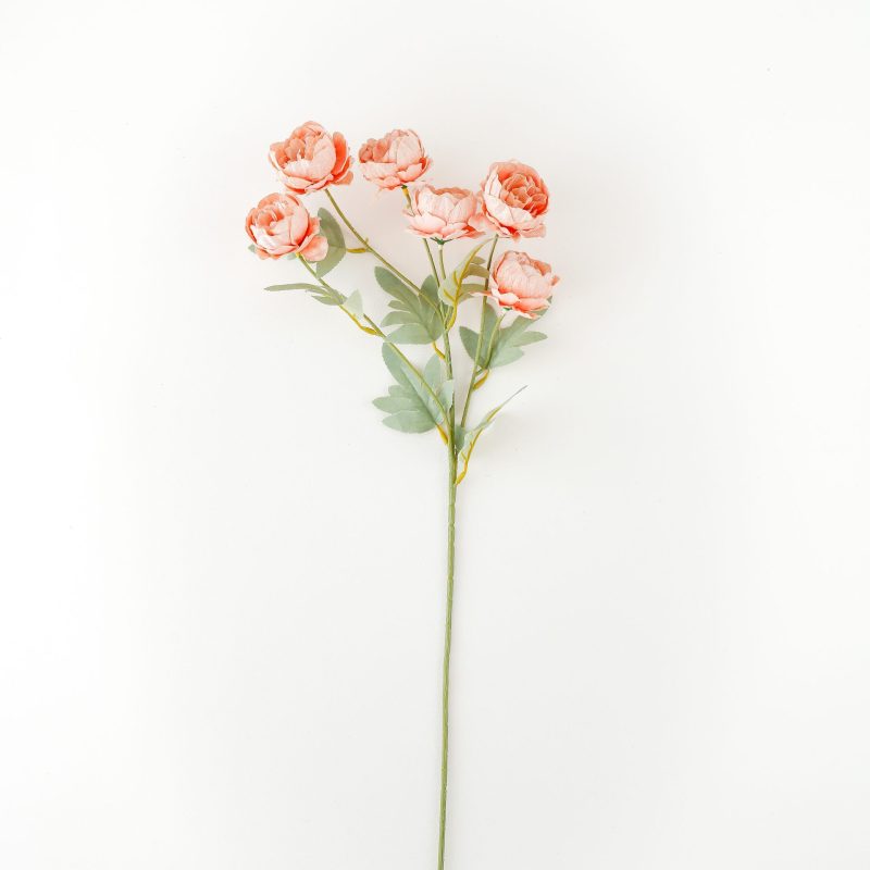 Artificial Peony Flowers, Pink, 1 PC 6 heads