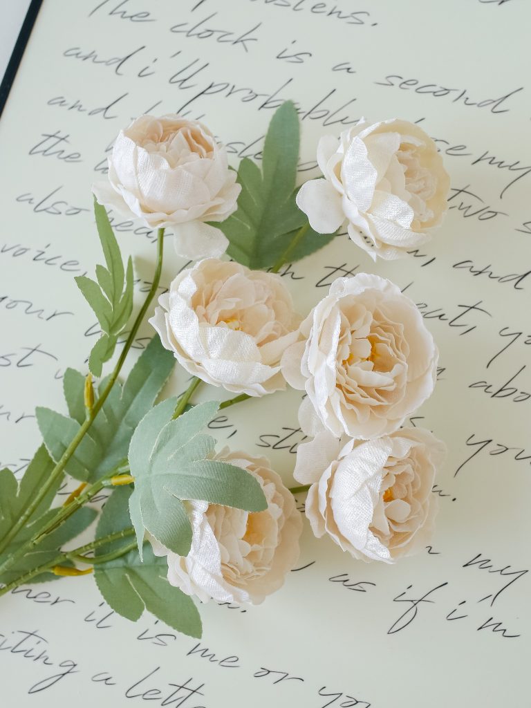 Artificial peony velvet white