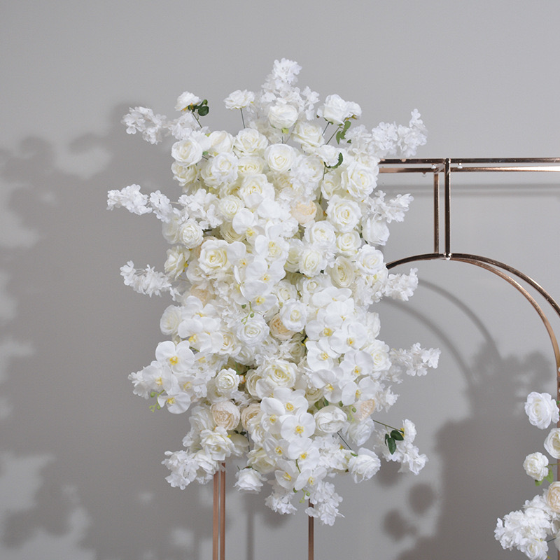 2 PCS Faux Very Lush White Wedding Flower Arch Arrangement