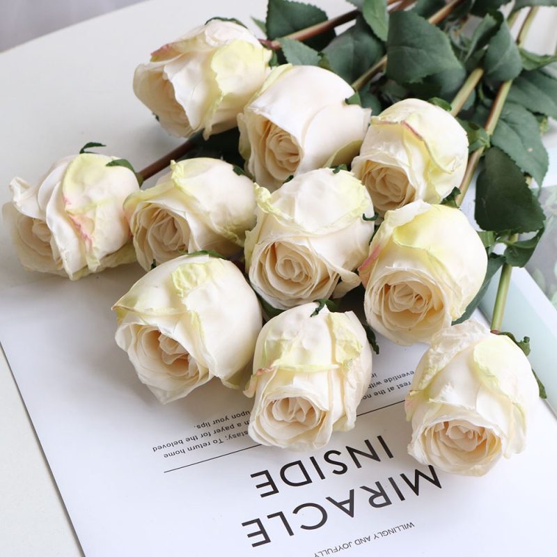 Faux Purple White Roses, 58CM, Pre-Order