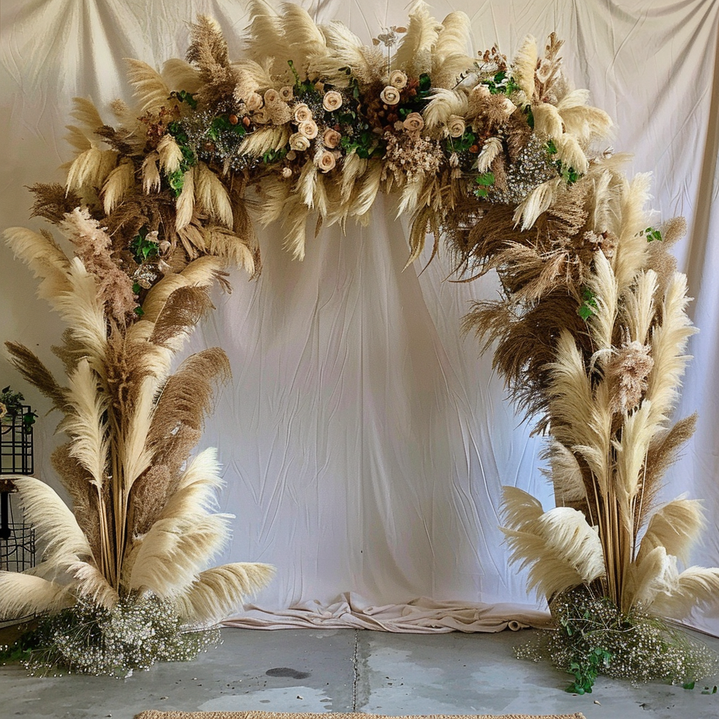 pampas grass arch arrangement