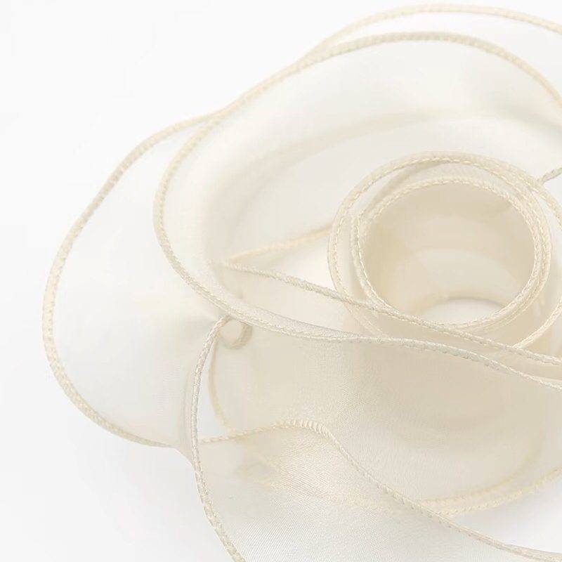cream floral ribbon