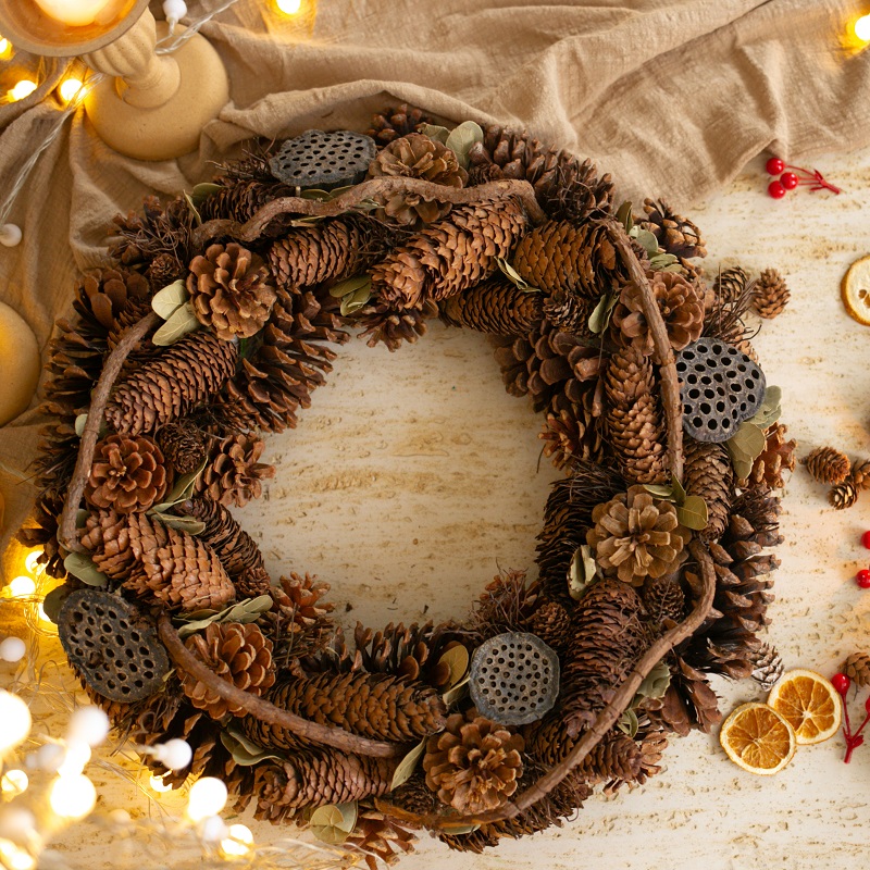 Pine cone Christmas wreath