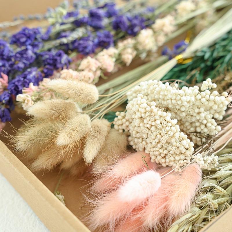 dried Delphinium crafting box