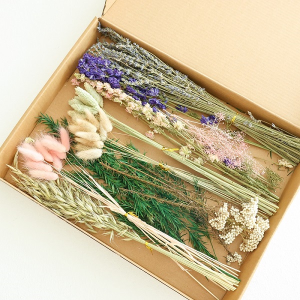 dried Delphinium crafting box